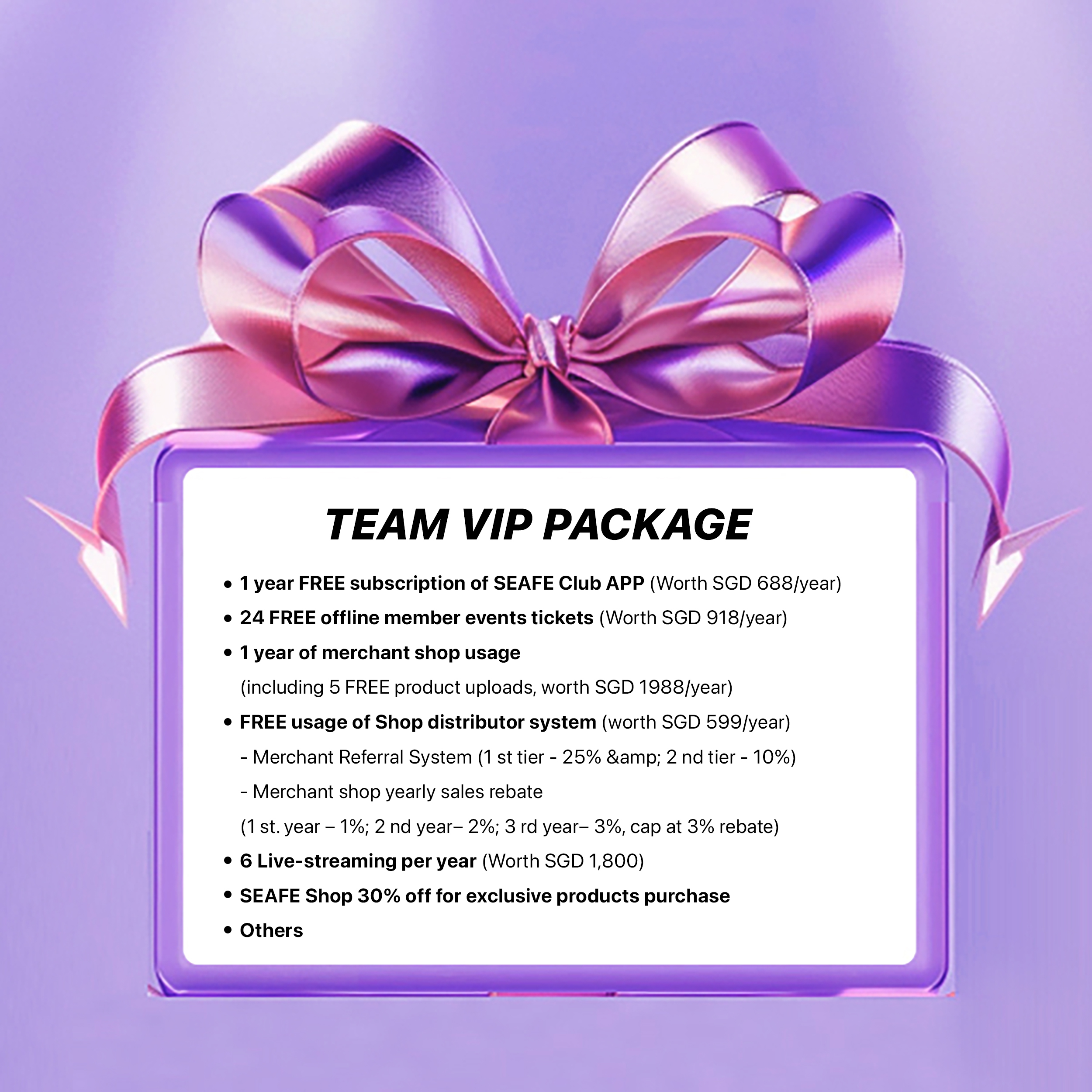 SEAFE Food Operator Package 食隔个人VIP配套