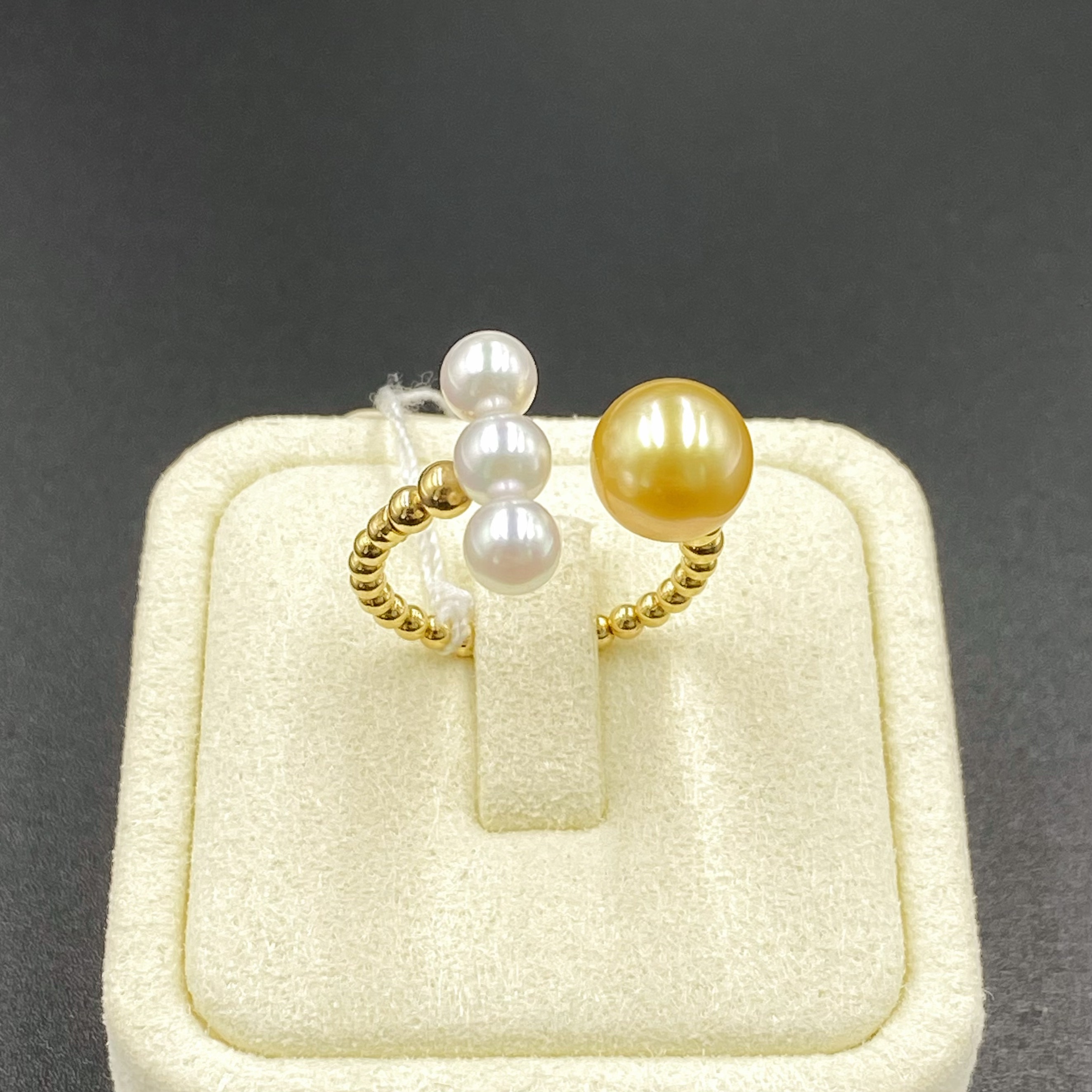CHU JEWELLERY - 18k Akoya南洋金珠AB款戒指