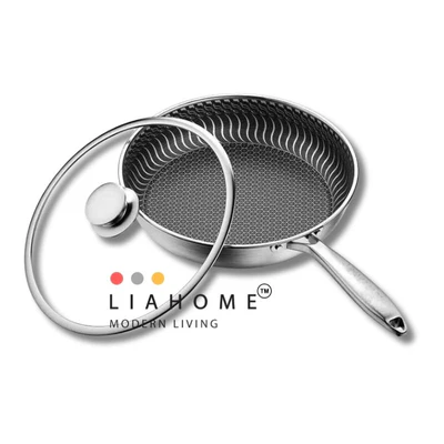 LIAHOME - German Honeycomb Cookware Technology - Nonstick honeycomb 316 Stainless Steel cooking Pan 30cm