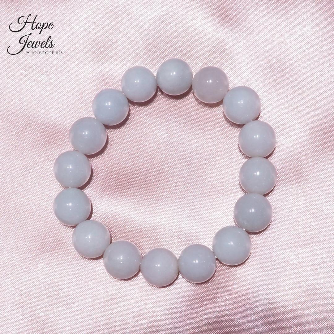 Hope Jewels - White Colour Jade Beads Bracelet