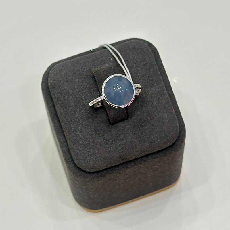 Umi Jewelry - Natural Blue Jadeite Ring 天然蓝翡翠戒指