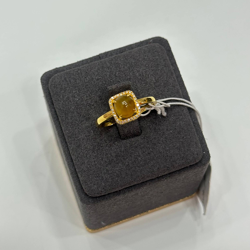 Umi Jewelry - Sugar - Cube Yellow Jadeite Ring 方糖黄翡翠戒指