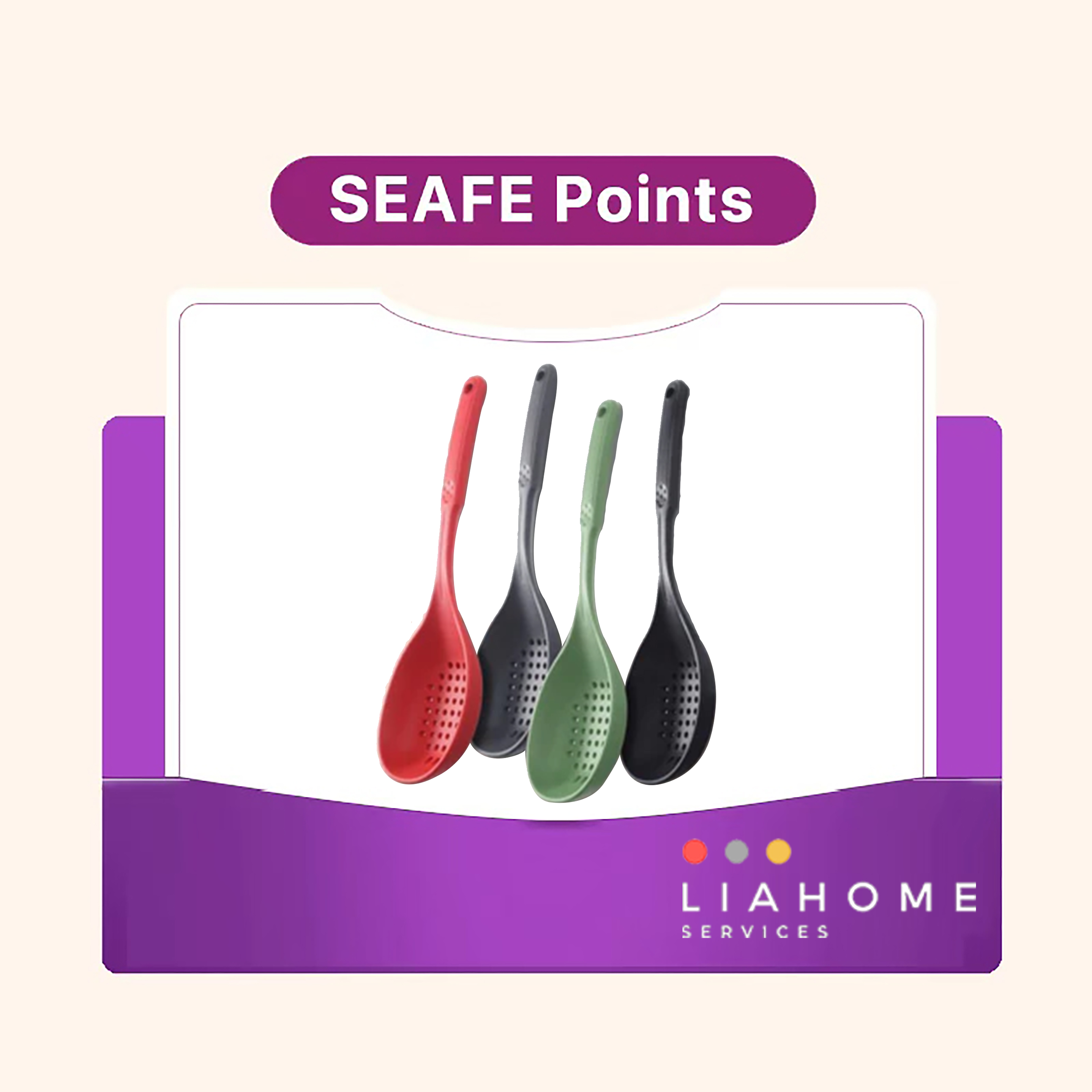 LIAHOME - Food Grade Silicon Colander Scoop Strainer