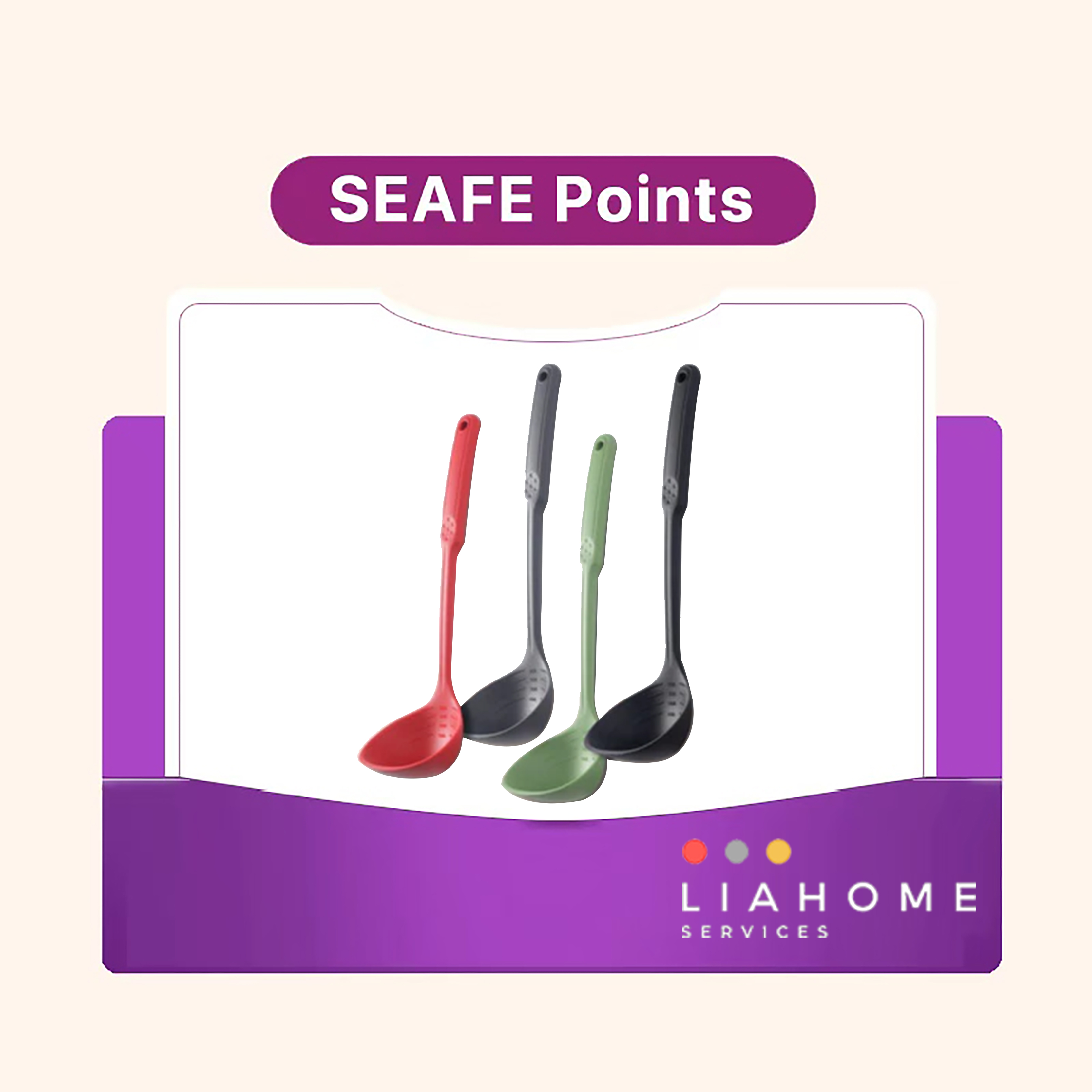 LIAHOME - Food Grade Silicon Soup Ladle Soup Spoon