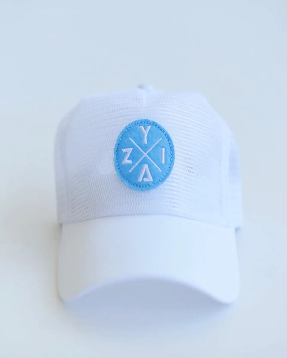 White/Blue Zyia-X Mesh Hat