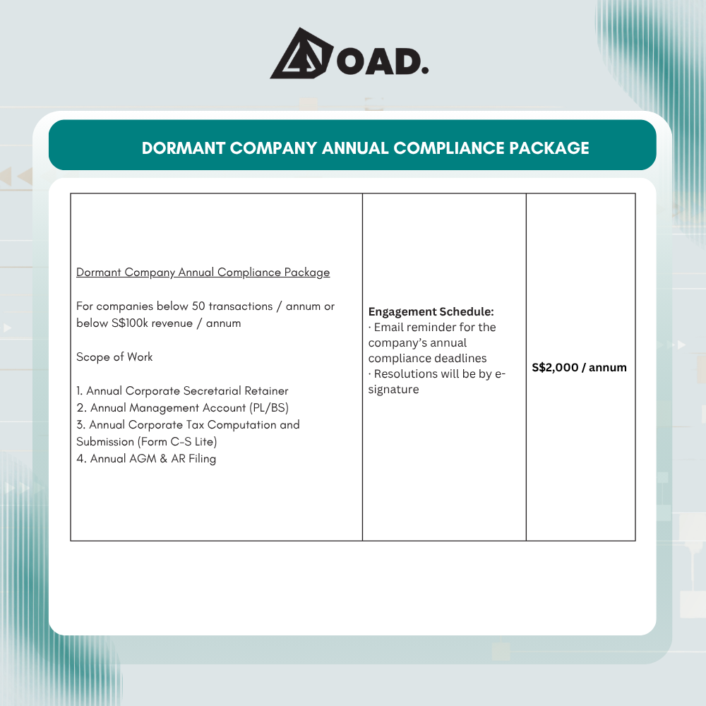 Dormant Company Annual Compliance Package