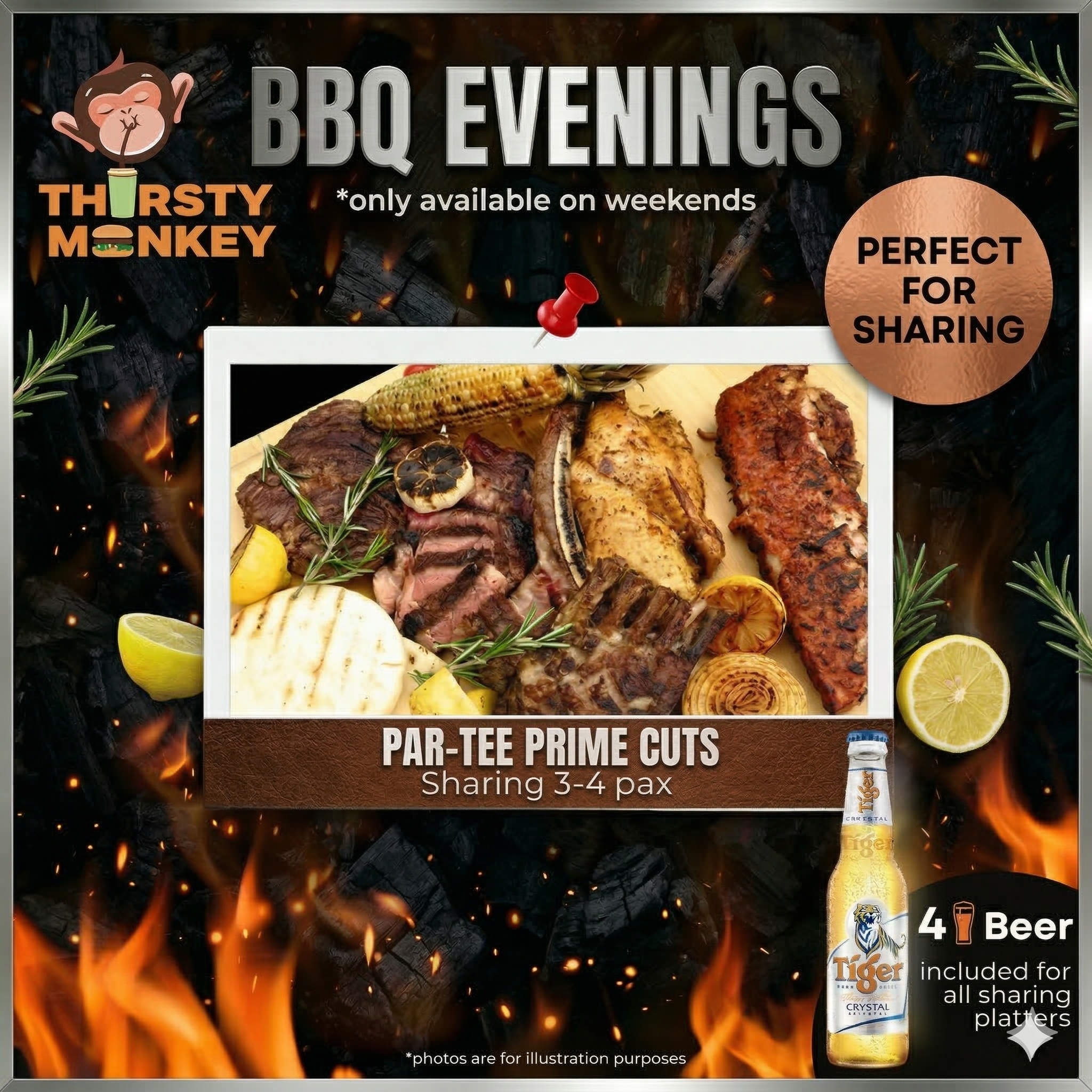 Thirsty Monkey BBQ SET - PAR-TEE PRIME CUTS (Sharing 3-4 Pax) (weekend only)