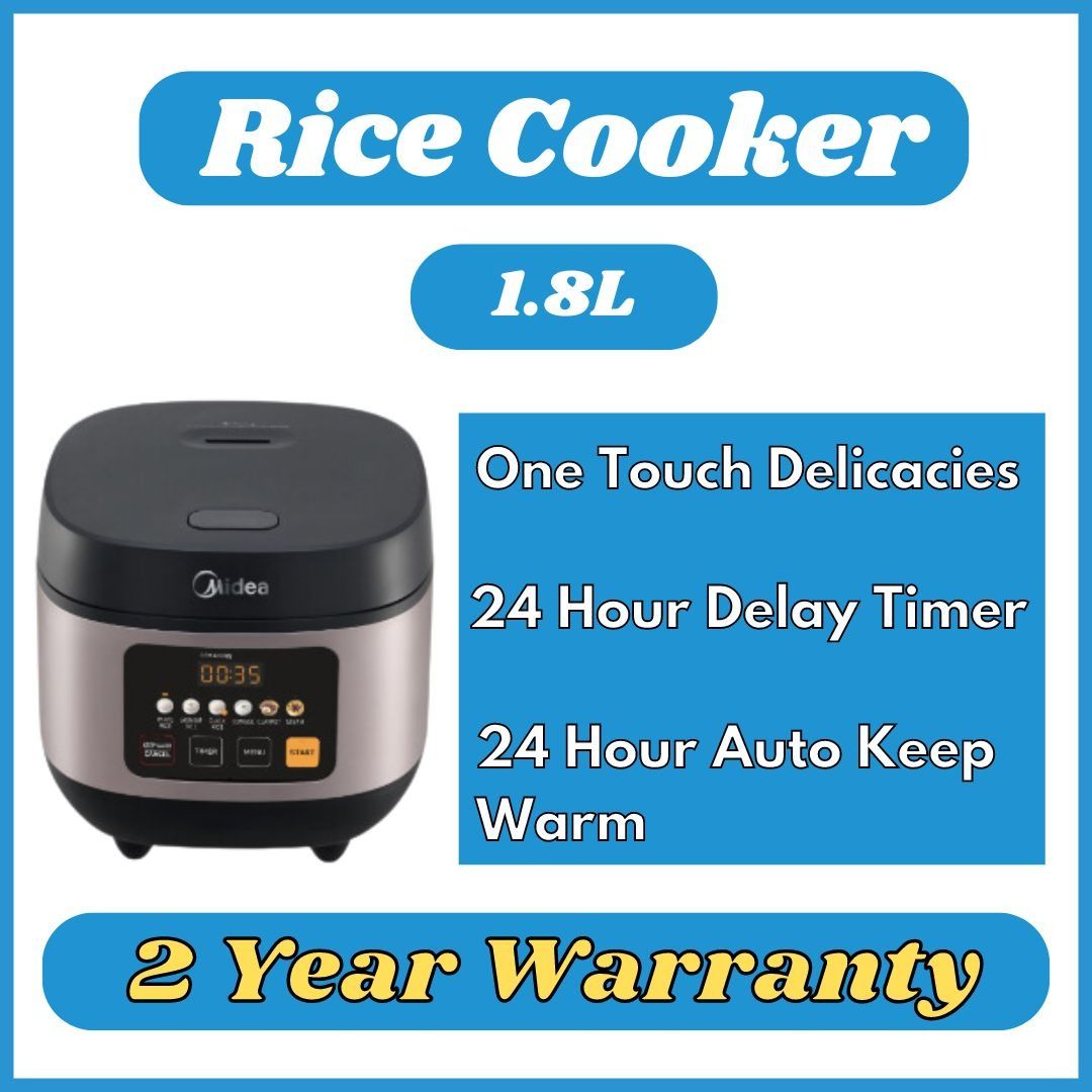 ZIMING GLOBAL - Midea 1.8L Rice Cooker Front View Panel Rice Cooker, 1.8L
